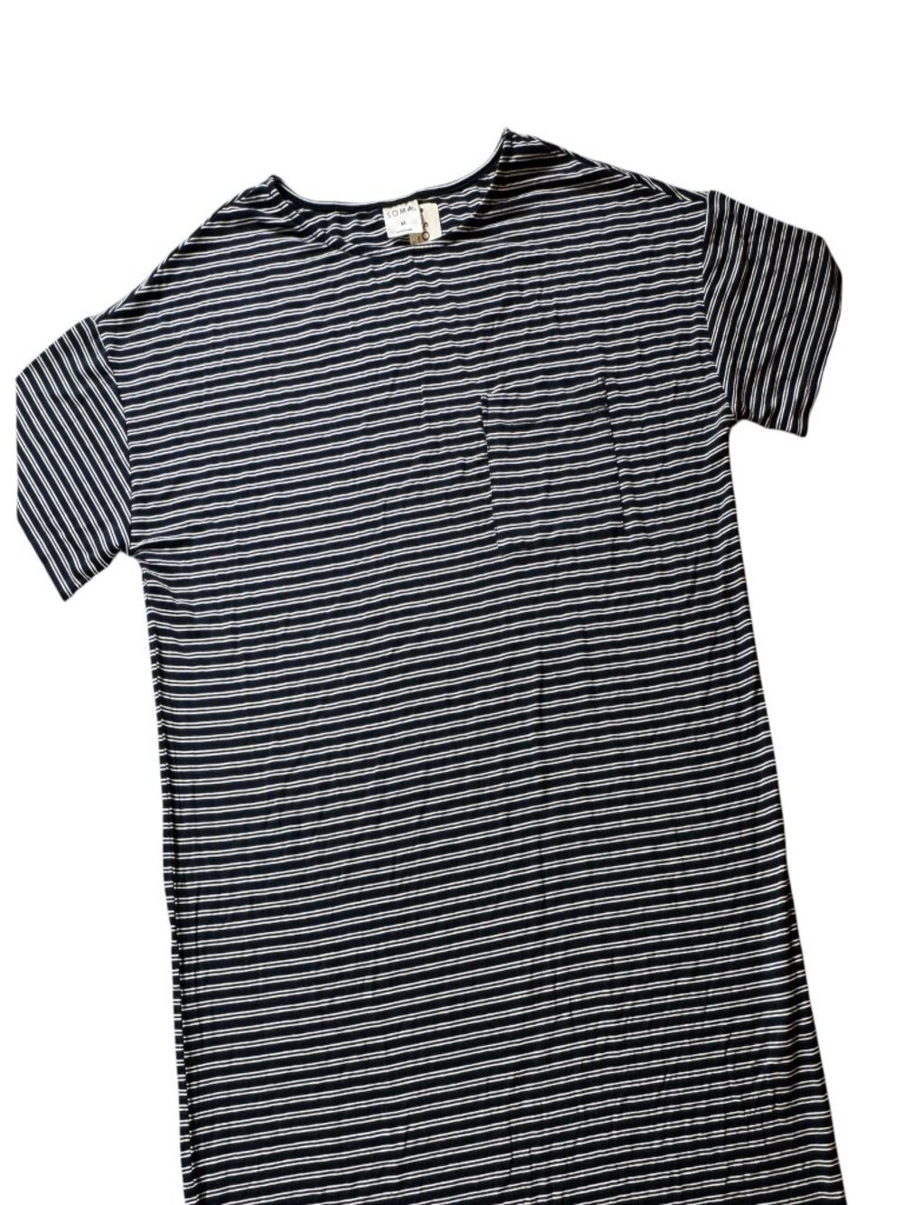 NWT Soma Cool Nights Short Sleeve Modern Nightshirt Navy Stripe Size M - Picture 2 of 9